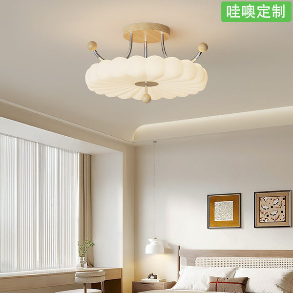 [Wow] Log wind full spectrum retro cream wind crown lamp French medieval restaurant eye protection ceiling lamp