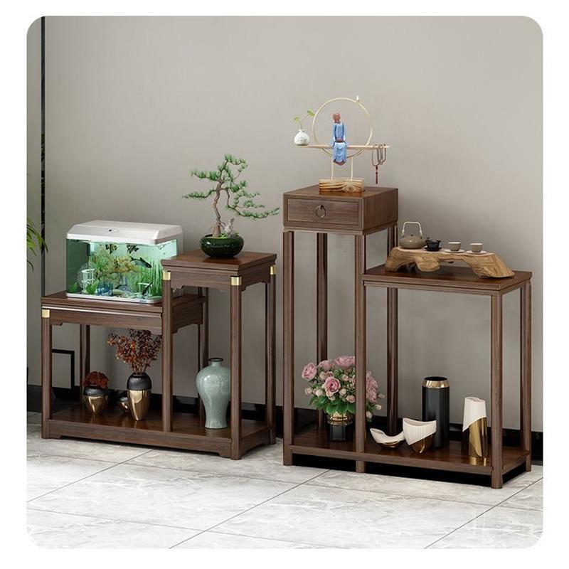 Coffee table solid wood side table corner table chinoiserie solid wood tea table antique small tea tableaccessible luxury bogu rack ornaments rack entrance cabinet