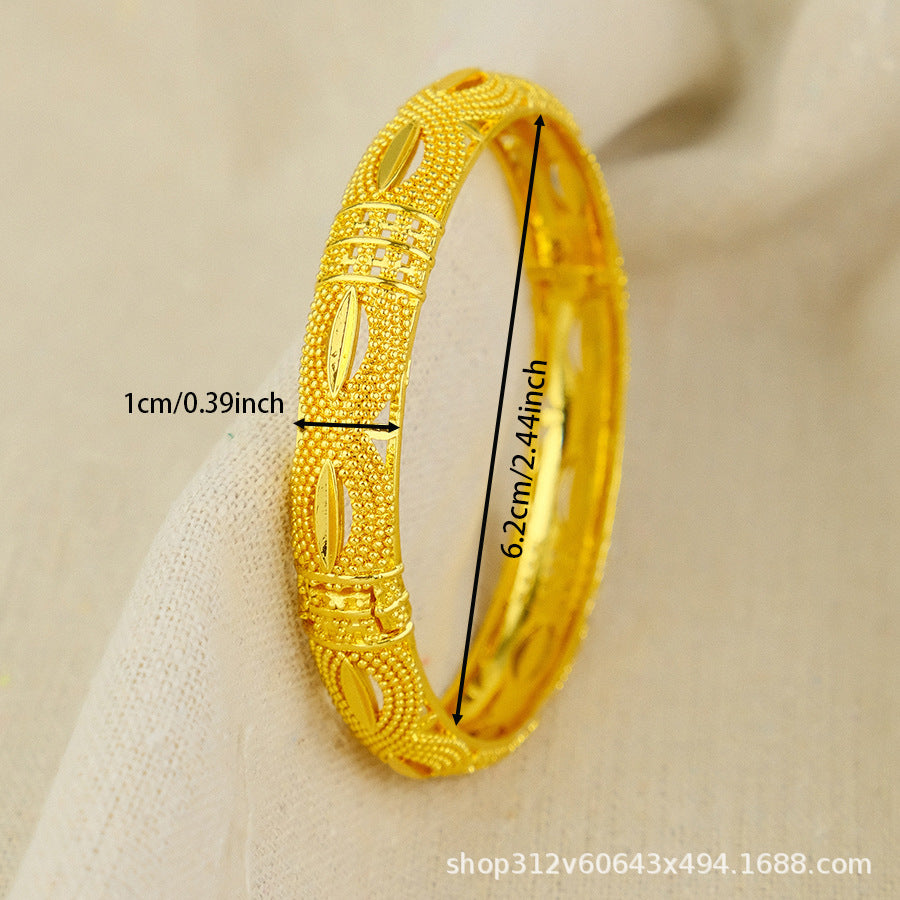 Middle eastern 24k gold plated women's bangle luxury jewelry gift designer indian bracelet african arabian wedding