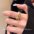 European and american niche design rings for women - light luxury, elegant, high-end, adjustable open ring, fashionable and versatile jewelry