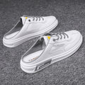 Men's summer breathable slip-on loafers - ice silk canvas white cloth shoes - casual sneakers for students