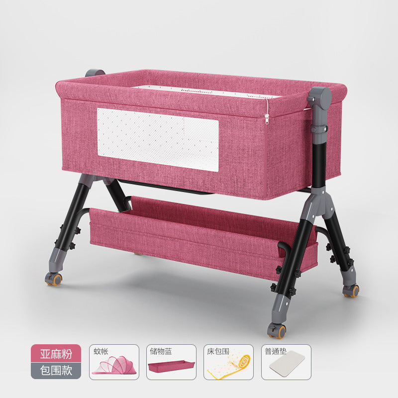 Baby crib convertible bed mobile foldable multifunctional cradle newborn bedside bed cross-border hot-selling baby bed