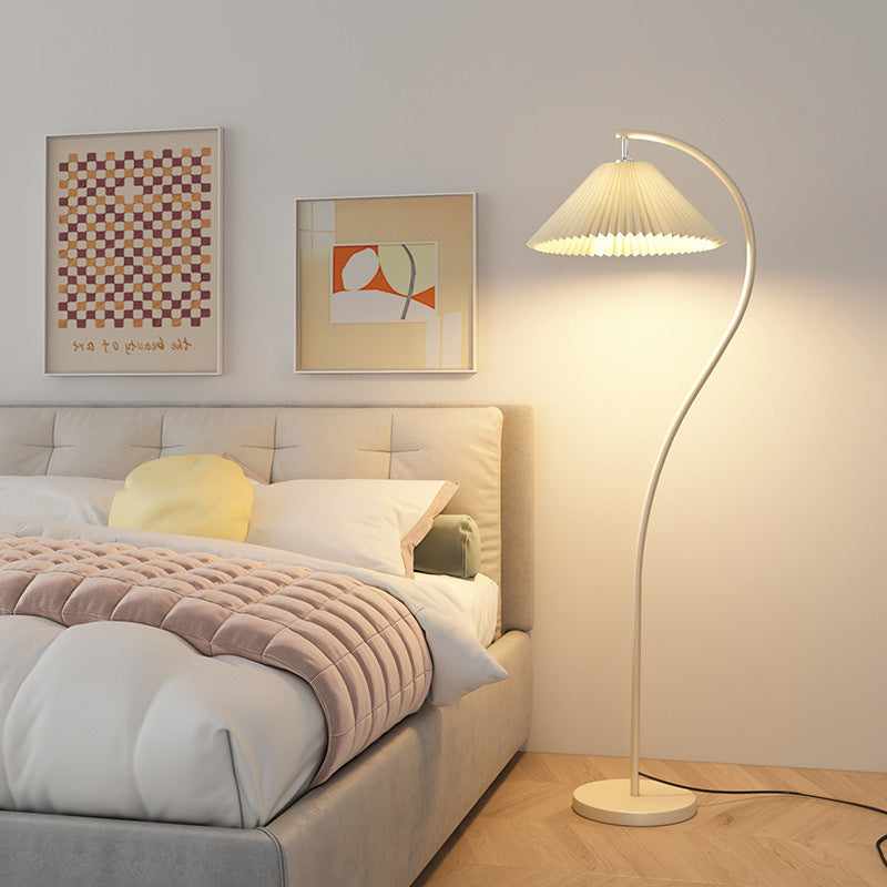 Floor lamp vintage french retro cream living room bedroom bedside vertical table lamp japanese pleated atmosphere lamp
