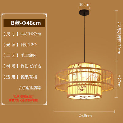 Bamboo Lantern Chandelier Chinese Hotel Engineering Lobby Restaurant Hot Pot Restaurant Hotel Box Bamboo Art Restaurant Lighting