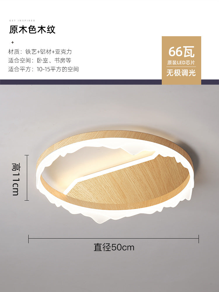 Bedroom ceiling light modern minimalist full spectrum eye protection walnut color retro warm romantic master bedroom room lighting