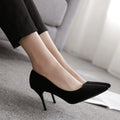 High heels for women 2024 spring and autumn new arrival black stiletto pointed toe flats suede professional shoes exportplus size etiquette shoes