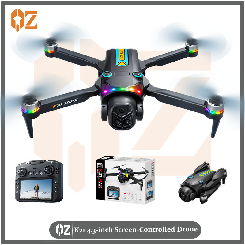 new arrival: k21 brushless drone with large screen remote control, hd aerial photography, altitude hold, and intelligent obstacle avoidance