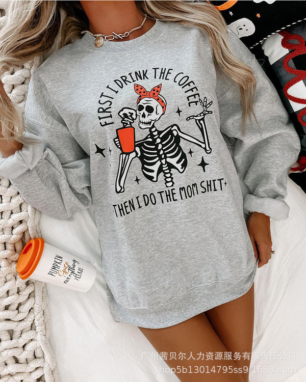 New in early autumn,  2023 European and American fashion Halloween printed casual sweater