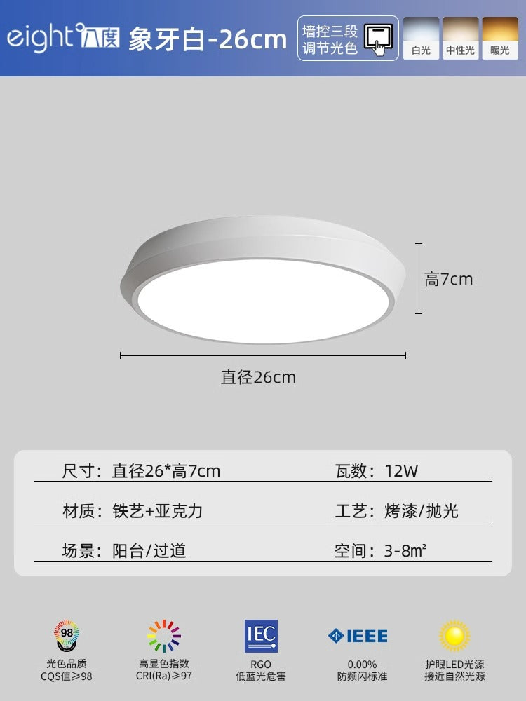 [Strict selection] Bedroom led ceiling light Master bedroom Zhongshan lighting aisle corridor light Simple modern balcony light