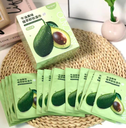 popular avocado plant extract makeup remover wipes, cleansing, moisturizing and moisturizing makeup remover wipes, convenient makeup remover wipes