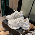 Women's chunky platform mesh breathable silver dad shoes - 2025 summer new fashion, height increasing, versatile casual sneakers