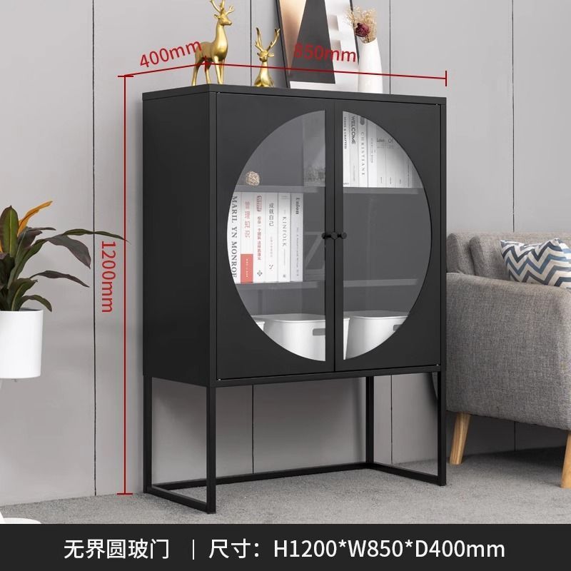 Iron sideboard storage wall storage iron cabinet kitchen living room wine cabinet modern casual tea storage drawer cabinet