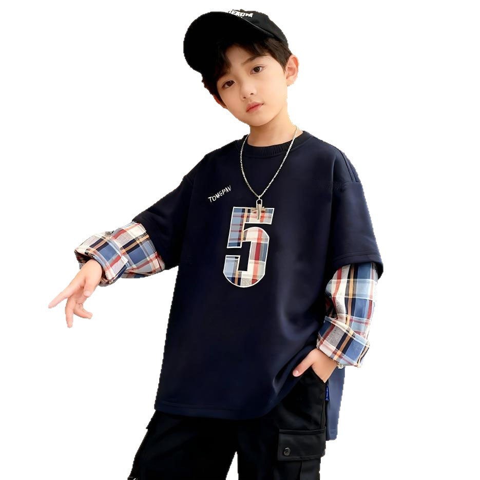 new arrival topspatchworkloose chinese cotton round neck long sleevest-shirtwestern style chinese cotton bottom shirtautum