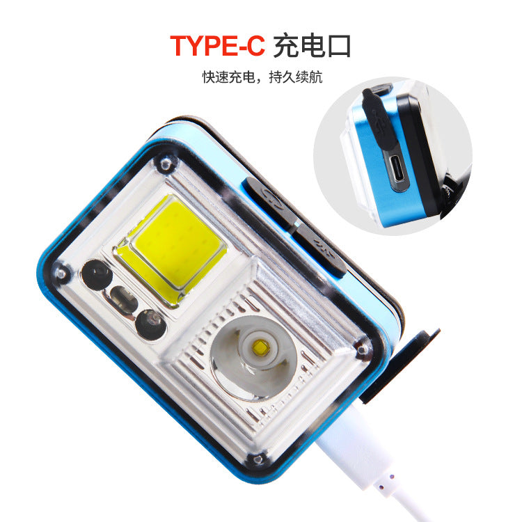 Cross-border new induction strong light USB charging headlight LED outdoor lighting fishing light household electric display headlight