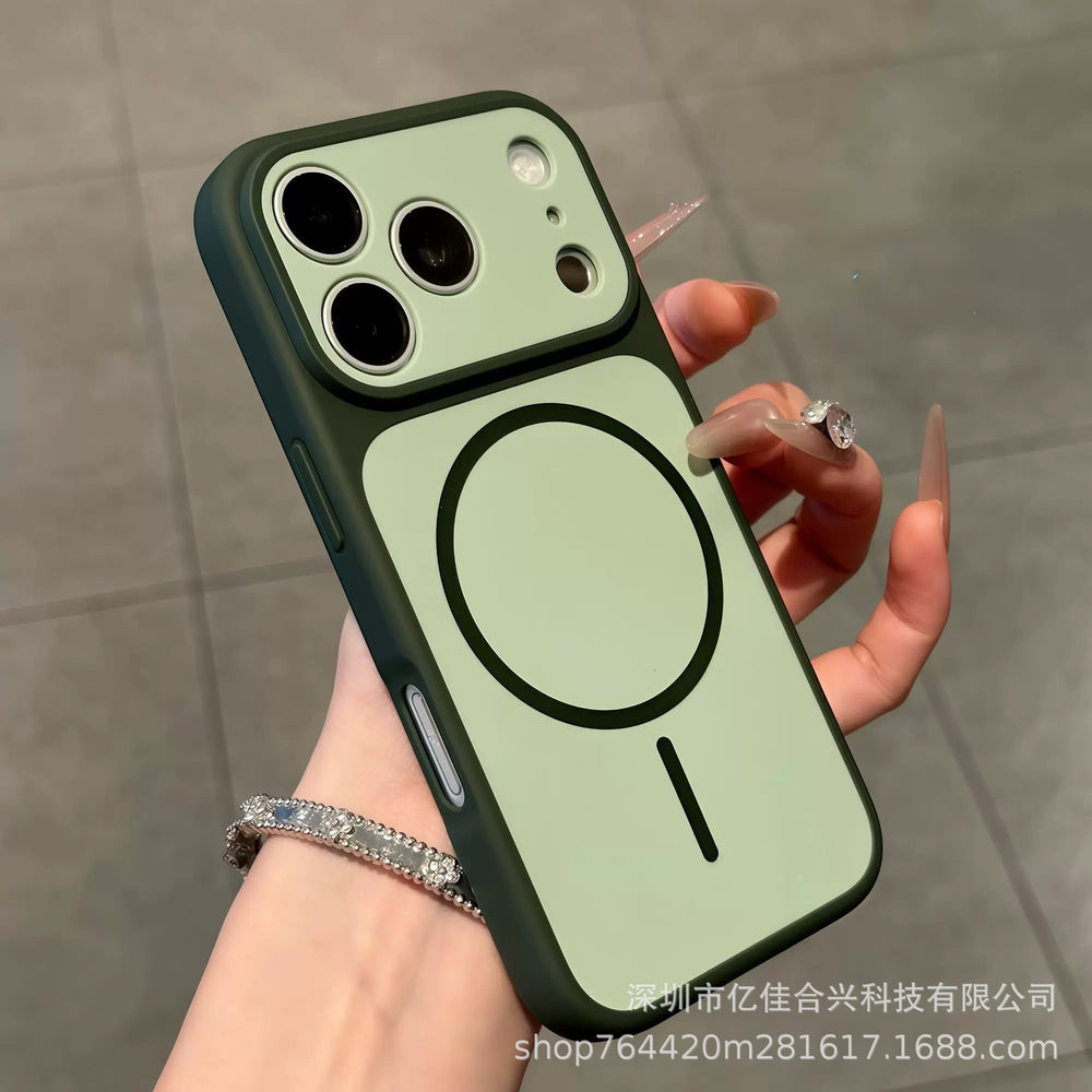 New two-color instant color shield skin-feeling magnetic suction suitable for iphone17pro mobile phone case apple 16/15 protective cover