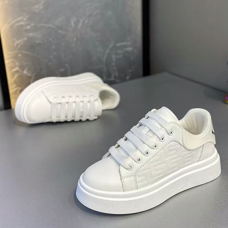 Men's fashion sneakers: 2025 spring new arrivals - trendy, versatile, chunky sole white shoes for students, athletic & casual wear