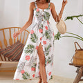 Women's printed dress  summer flowy a-line loose snow white new european and american style