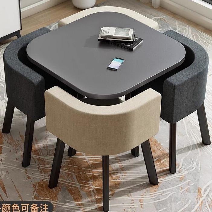 Scandinaviancasual negotiation table and chair combination commercial reception room imitation rock slab reception negotiation table in stock quick delivery dining table and chairs