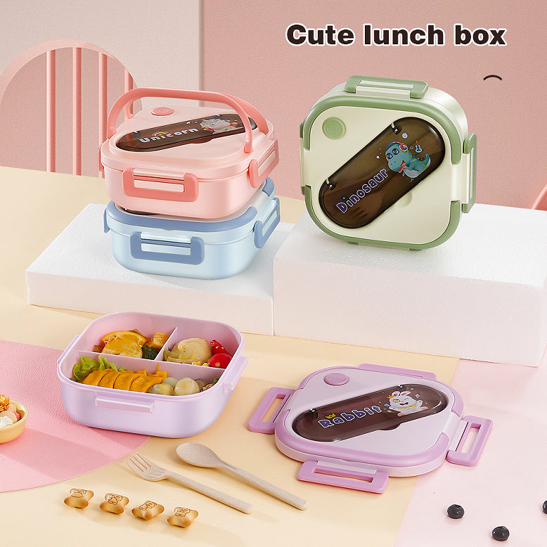 Square plastic bento box takeout lunch box divided student lunch box portable office worker microwaveable gift