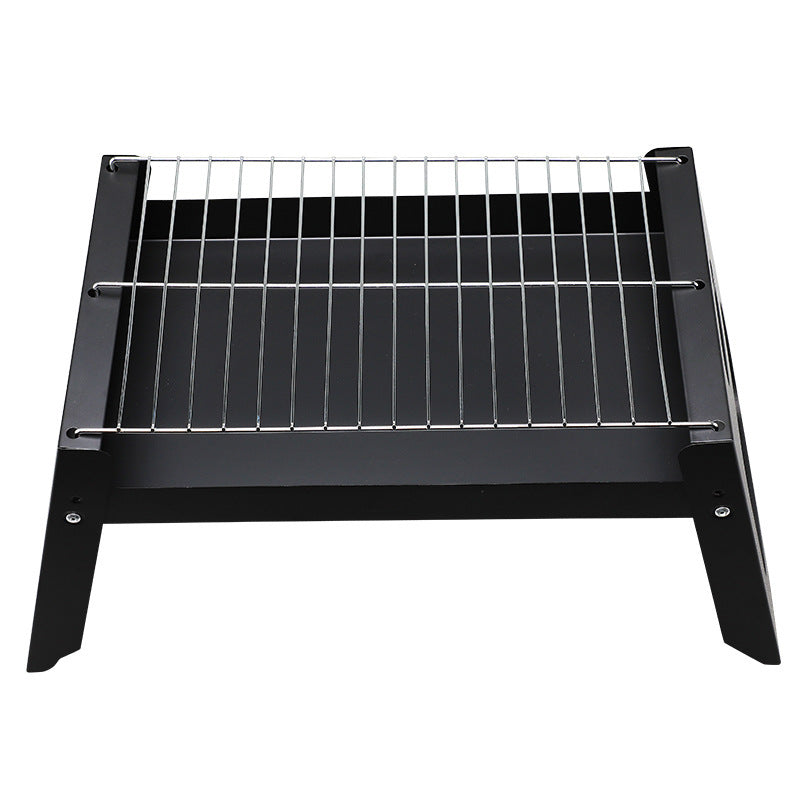 Outdoor bbq grill, portable folding charcoal grill for home use, wood burning bbq pit for outdoor cooking and camping
