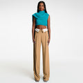 Spring american retro draped women's suit pants loose slimming look lapel design straight-leg loose pantsins