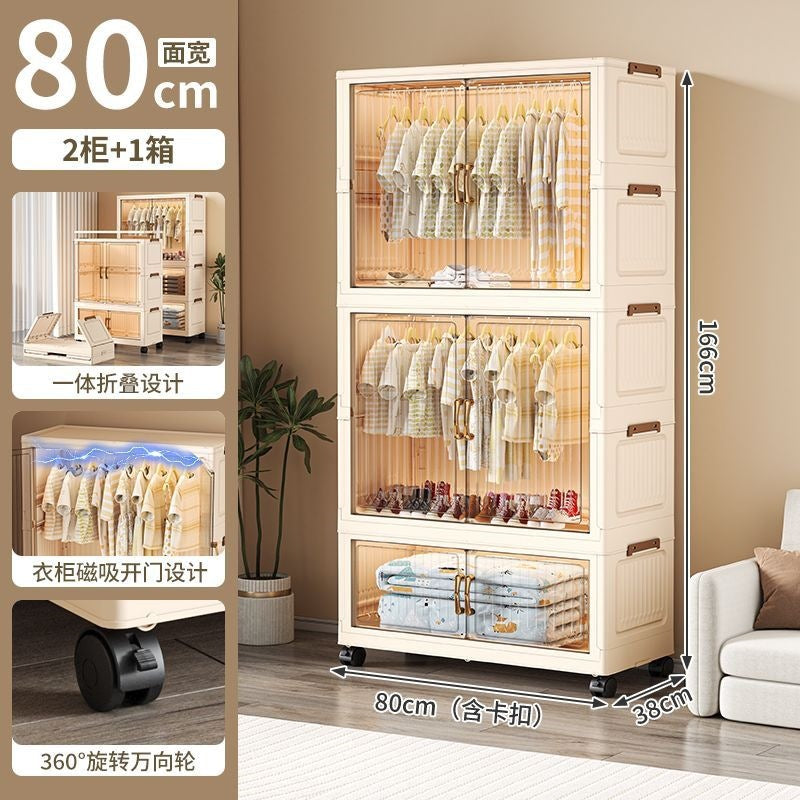 Installation-free kids wardrobe foldable storage cabinet baby simple wardrobe clothes storage cabinet kids small wardrobe