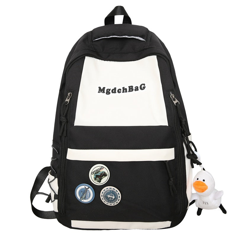 Large capacity casual backpack schoolbag male and female high school junior high school student schoolbag primary school student college student wholesale