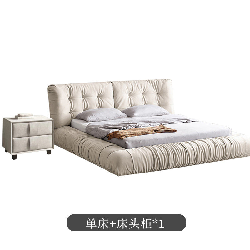 Cloud bed casual modern technology cloth wabi-sabi style accessible luxury bed master bedroom cream style designer fabric bed