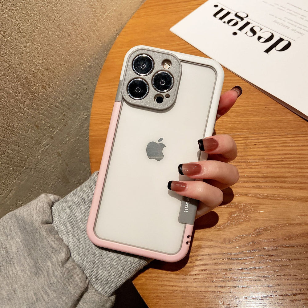 Suitable for iphone17contrast color silicone frame mobile phone case apple 15 lens all-inclusive gradient heat dissipation 14 protective case