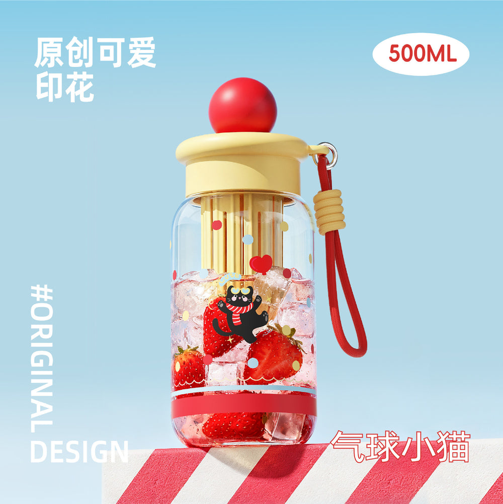 Summer new arrival: minimalist plastic water bottle with straw - stylish, portable, large capacity, dual-drink spout, perfect for women