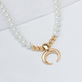 Pearl necklace wholesale cross-border new moon jewelry niche high-end accessories long neck chain women's accessible luxury clavicle chain