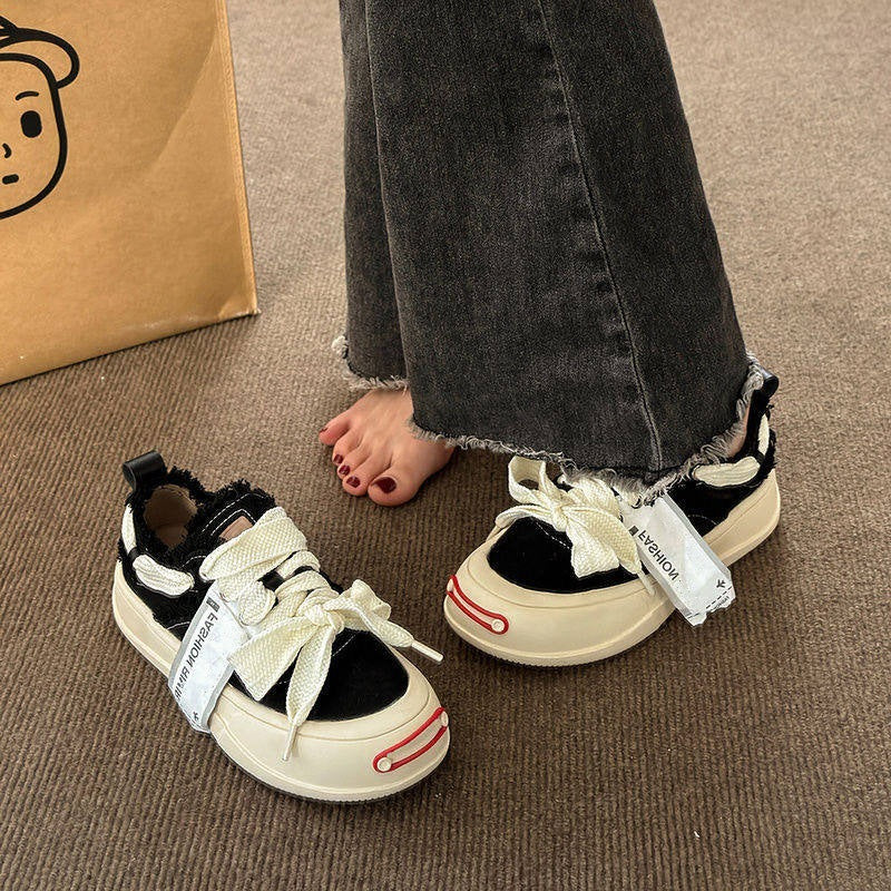 Celebrity-inspired open-toe canvas sneakers: 2026 spring/autumn new arrival - trendy height-increasing casual platform sneakers for women