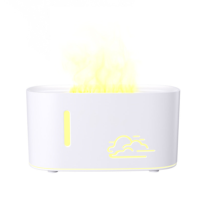 colorful simulated flame aroma diffuser - ultrasonic essential oil humidifier for home bedroom ambient lighting