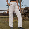 European and american cross-border e-commerce independent website  new american retro elastic waist denim cargo pants casual pants for women