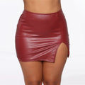 Aliexpress  european and american women's skirt cross-border high waist hip cover short skirt nightclub pu leather zipper sexy black leather skirt