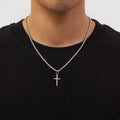 European and american cross-border tmue hot-selling men's twisted rope chain hip hop trendy chain cross pendant necklace