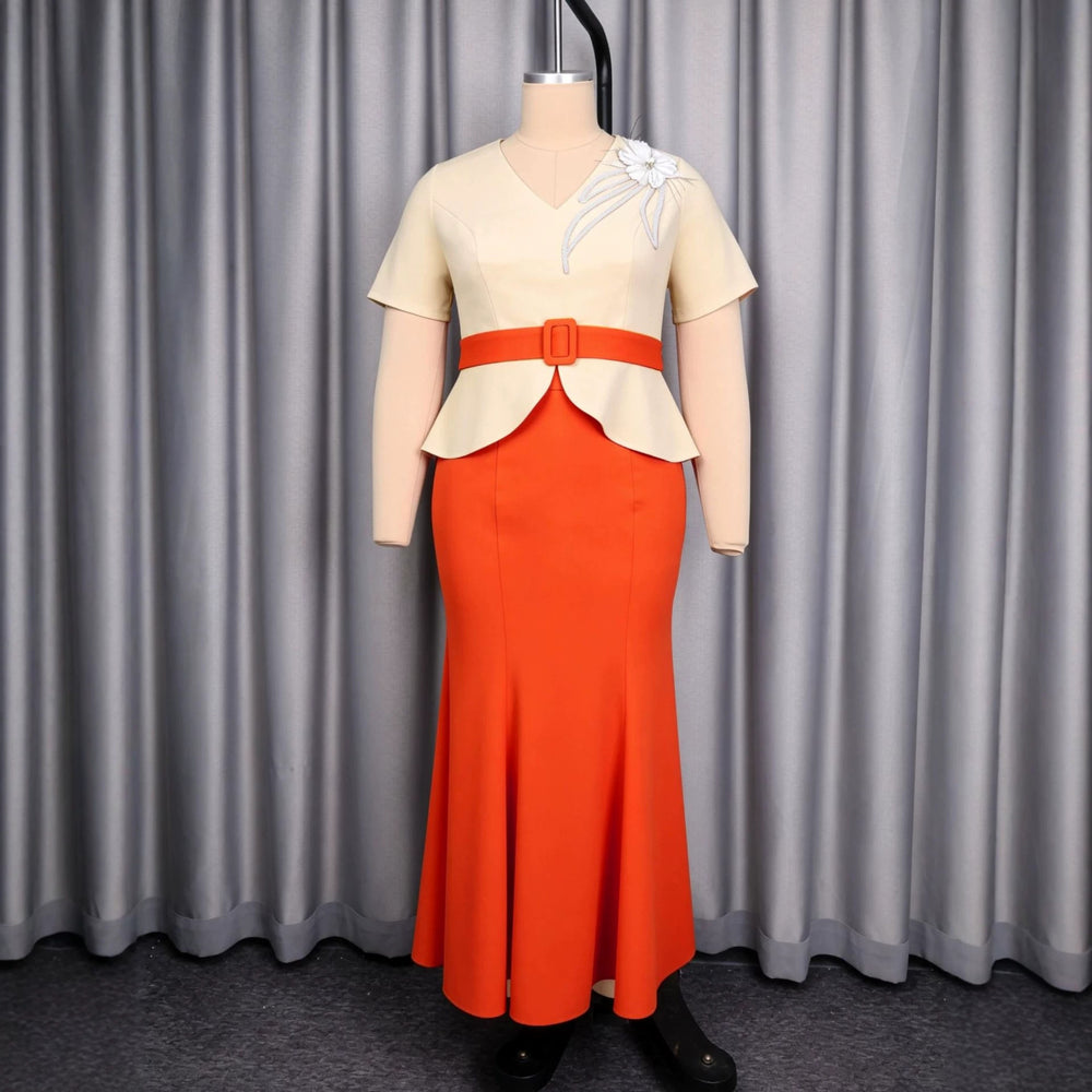 New arrivalwork clothing style suit silmslimming look belt stereo sticker hip-covering fishtail two-piece settwo-piece