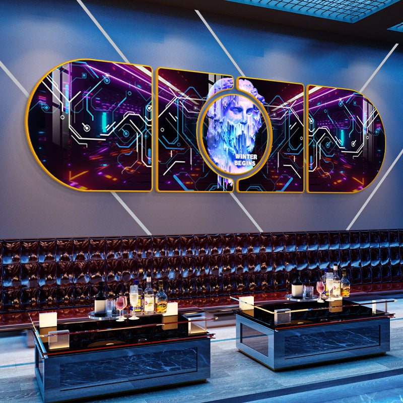 KTV box background wall creative painting bar clear bar atmosphere layout decorative painting nightclub image wall mural