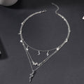 Wholesale snake chain layered pendants - european & american cross-border jewelry - high-end women's butterfly, star, and moon necklaces - multi-layered necklaces