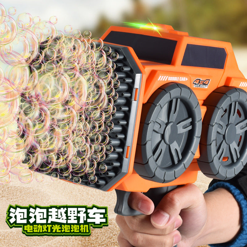 new arrival sprinkler truck luminous bubble gun handheld gatling bubble blowing machine popular fully automatic kids toys