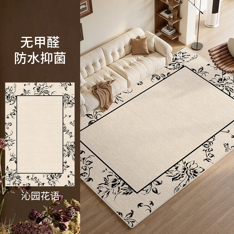 Carpet living room french medieval style no-wash and wipeable classy quiet luxury bedroom carpet floor mat large area full coverage for home