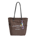 Korean style minimalist canvas tote bag for women, 2025 new arrival, super popular large capacity tote, plaid striped versatile shoulder bag