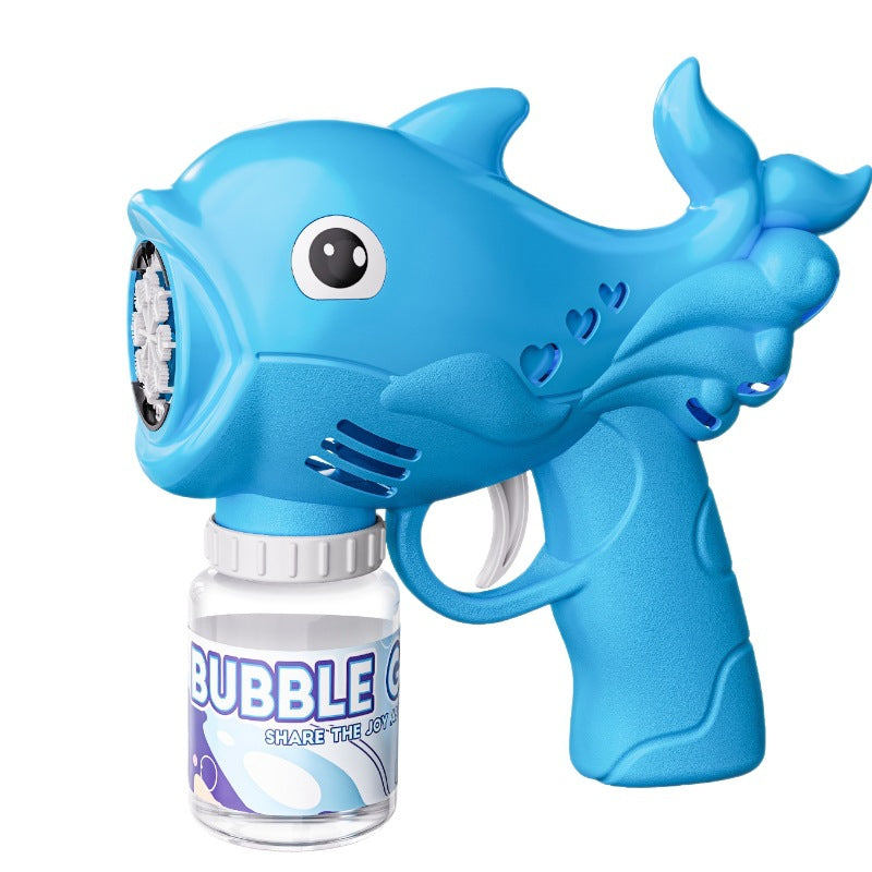 Kids' summer electric dolphin handheld bubble gun - fully automatic bubble blower - perfect for parks, street vendors, and toys for ages 3-6