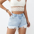 Pre-sale-35783  cross-border fashion foreign trade women's clothing ins fashion trend stylish hole denim raw edge