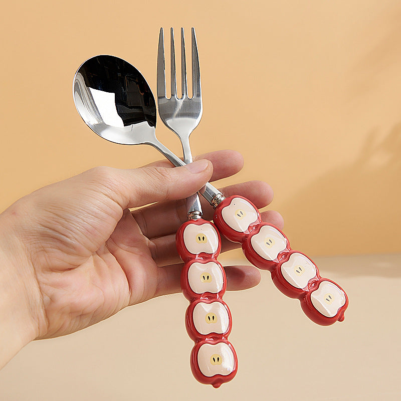 Cute and creative stainless steel cake & dessert spoons & forks - adorable animal fruit forks & coffee spoons - home tableware