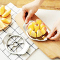 Stainless steel apple slicer & corer - fruit cutting & dividing tool set for home use