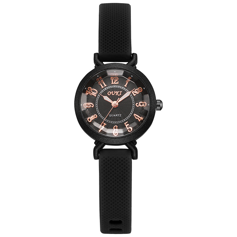 New arrival ultra-thin women's small dial watch alloy luxury quartz watch plaid silicone strap fashion watch watch