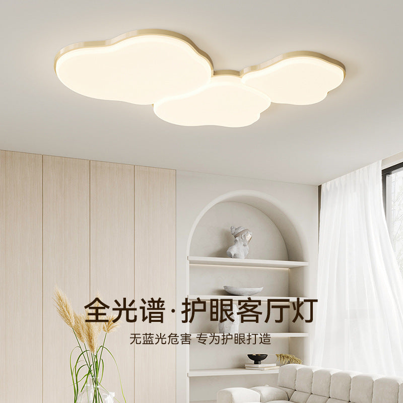 Cream wind cloud ceiling light 2025 new eye protection living room light simple modern lighting whole house package combination