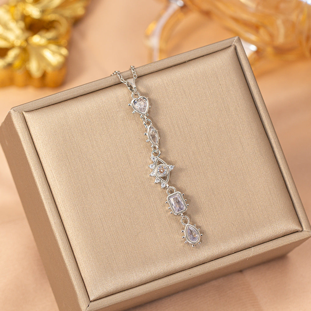 [titanium steel] fashion fashion hot selling tassel necklace women's light luxury high-end versatile clavicle chain jewelry