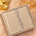 X-8373 steel color-white zirconium eye necklace [titanium steel chain copper inlaid zirconium pendant]